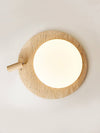 modern yellow travertine oval flush mount ceiling light