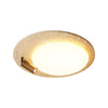 modern yellow travertine oval flush mount ceiling light