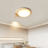 modern yellow travertine oval flush mount ceiling light