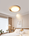 modern yellow travertine oval flush mount ceiling light