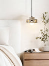 modern yellow travertine perforated ring pendant light