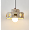 modern yellow travertine perforated ring pendant light