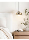 modern yellow travertine perforated ring pendant light