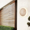 modern yellow travertine round led wall sconce