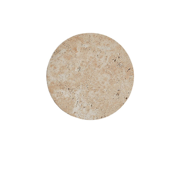 modern yellow travertine round led wall sconce