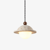 modern yellow travertine saucer pendant light
