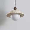 modern yellow travertine saucer pendant light