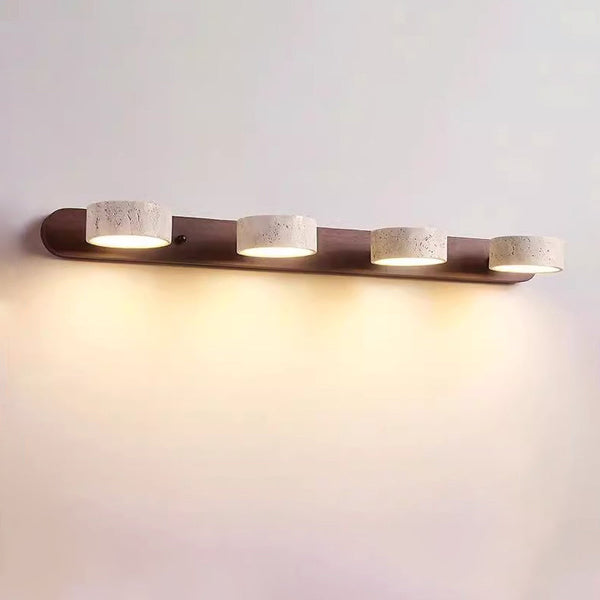 modern yellow travertine solid wood led wall lamp