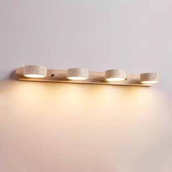 modern yellow travertine solid wood led wall lamp