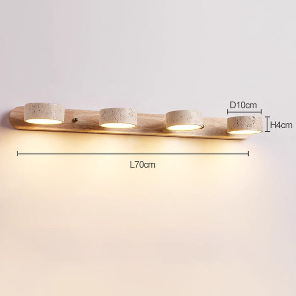 modern yellow travertine solid wood led wall lamp