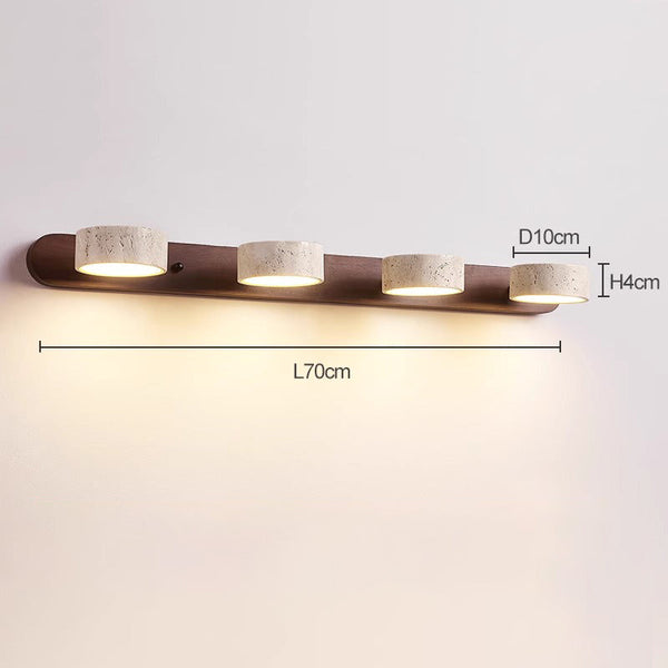 modern yellow travertine solid wood led wall lamp