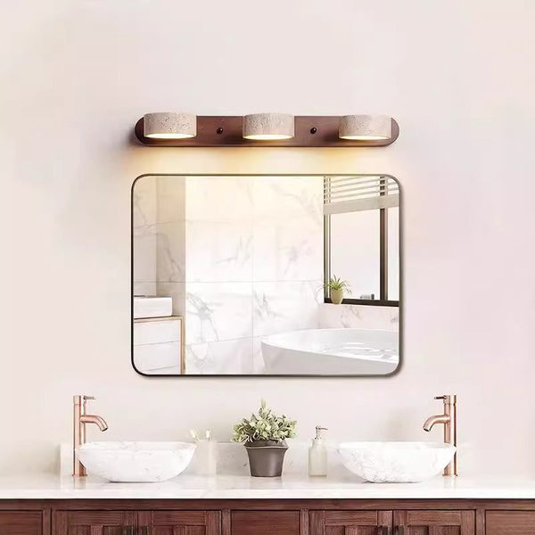 modern yellow travertine solid wood led wall lamp