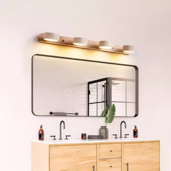 modern yellow travertine solid wood led wall lamp