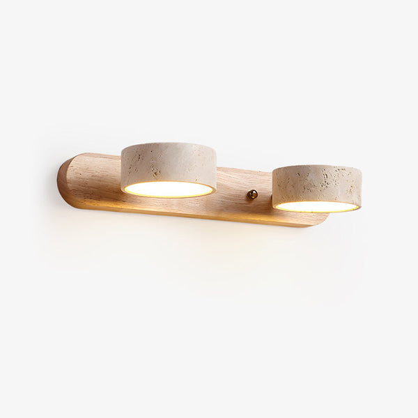 modern yellow travertine solid wood led wall lamp