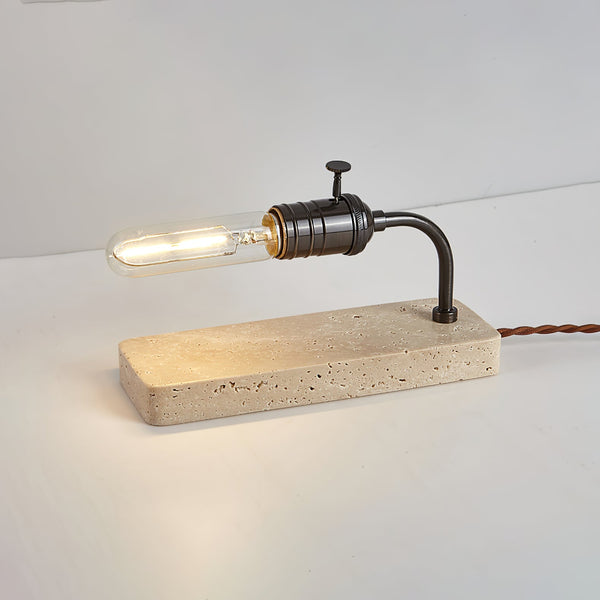 modern yellow travertine tube table lamp
