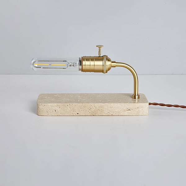 modern yellow travertine tube table lamp