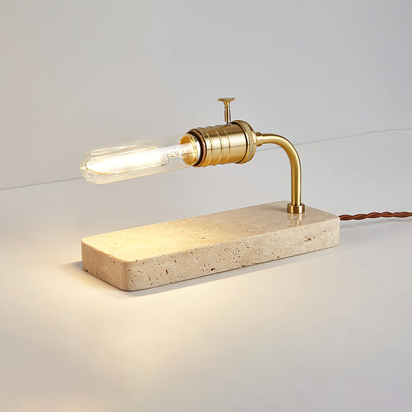 modern yellow travertine tube table lamp
