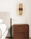 modern yellow travertine walnut led wall sconce 3