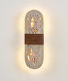 modern yellow travertine walnut led wall sconce 3