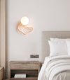 modern yellow travertine walnut serpentine wall sconce