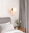 modern yellow travertine walnut serpentine wall sconce