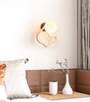 modern yellow travertine walnut serpentine wall sconce