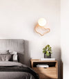 modern yellow travertine walnut serpentine wall sconce
