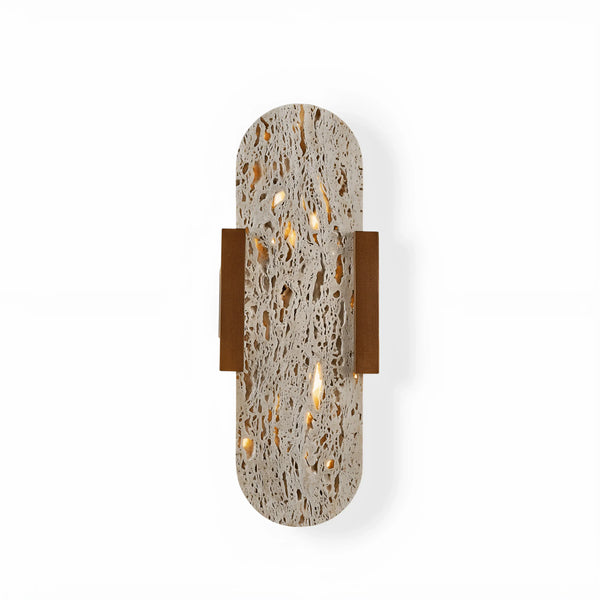 modern yellow travertine walnut wall sconce 3