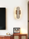modern yellow travertine walnut wall sconce 3