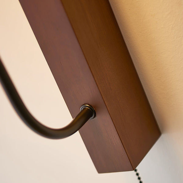 modern yellow travertine walnut wood arc wall lamp
