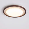 modern yellow travertine walnut wood led flush mount ceiling light