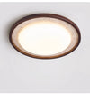 modern yellow travertine walnut wood led flush mount ceiling light