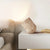 modern yellow travertine wood cylinder table lamp
