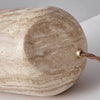 modern yellow travertine wood cylinder table lamp