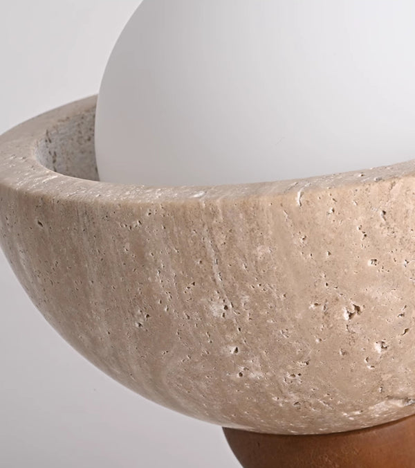 modern yellow travertine wood flush mount ceiling light