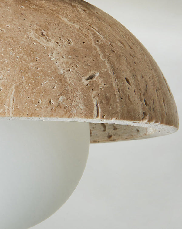 modern yellow travertine wood flush mount ceiling light