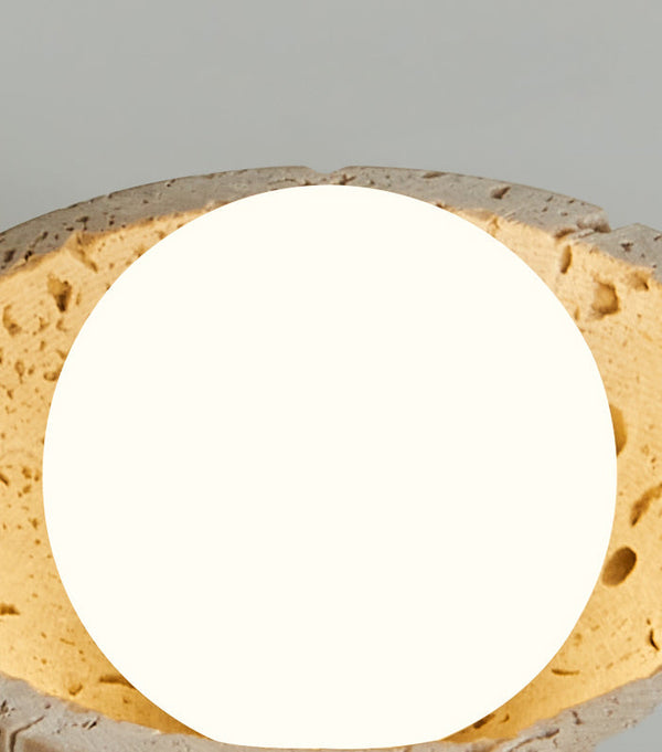 modern yellow travertine wood flush mount ceiling light