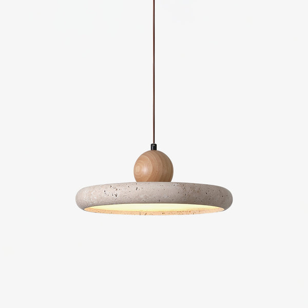 modern yellow travertine wood led pendant light