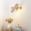 modern yellow travertine wood linear led wall sconce