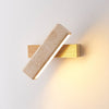 modern yellow travertine wood linear led wall sconce