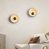 modern yellow travertine wood sphere wall lamp