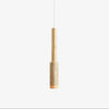modern yellow travertine wood stick pendant light