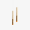 modern yellow travertine wood stick pendant light