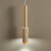 modern yellow travertine wood stick pendant light