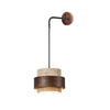 modern yellow travertine wood wall sconce