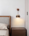modern yellow travertine wood wall sconce