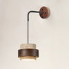 modern yellow travertine wood wall sconce