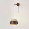 modern yellow travertine wood wall sconce