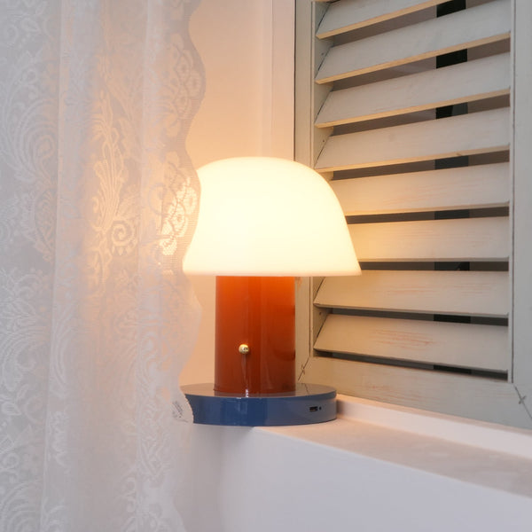 mushroom cordless led table lamp touch control rechargeable