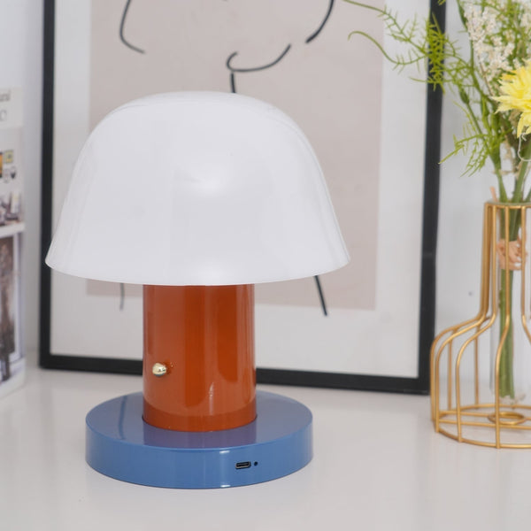 mushroom cordless led table lamp touch control rechargeable